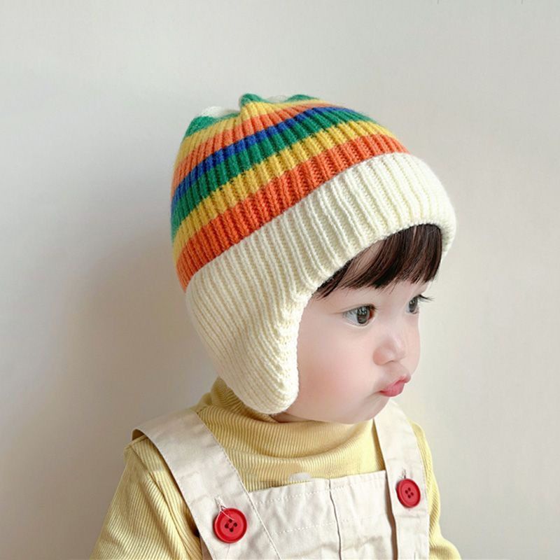 Mũ len trùm tai IQ ANGEL giữ ấm phong cách Hàn Quốc cho bé