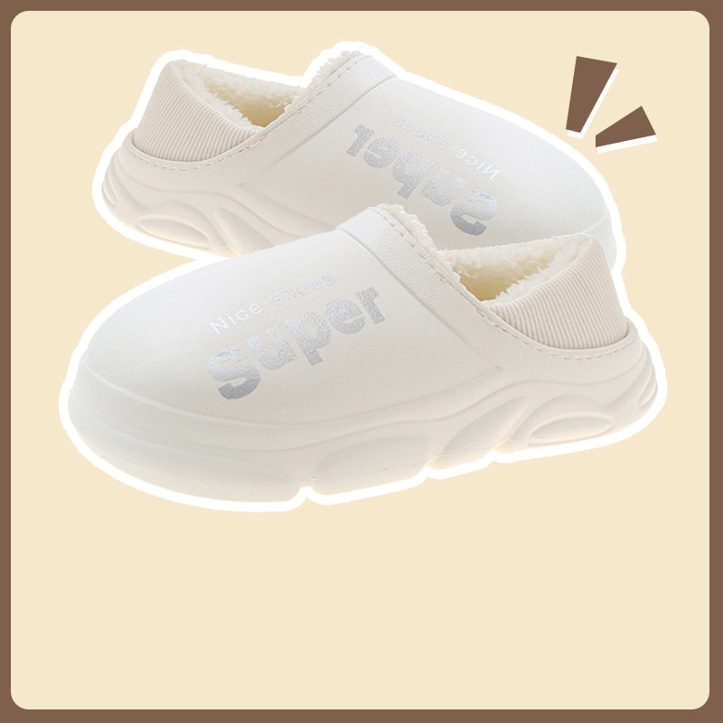 Dép cotton Đi Trong Nhà Đế Dày Chống Trượt Giữ Ấm Mùa Đông Cho Nam Nữ