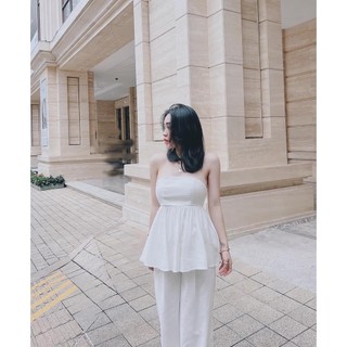 Set áo ống quần suông đũi