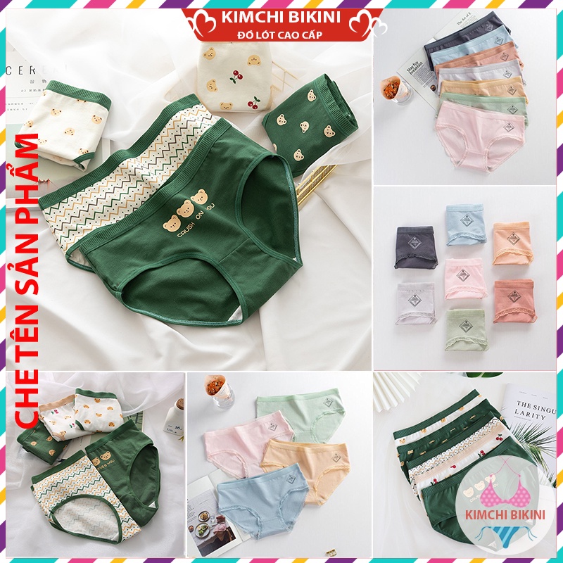 Quan Chip Cotton Vải Mềm Thoáng Khí Thấm Hút Mồ Hôi KIMCHIBIKINI Quần lót nữ màu đen mẫu mã đa dạng với nhiều màu sắc