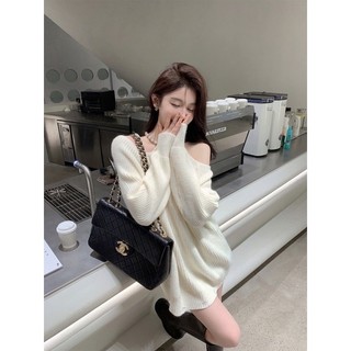 ( Ảnh Chính Chủ ) Áo Len Khoét Vai Dây Ngọc