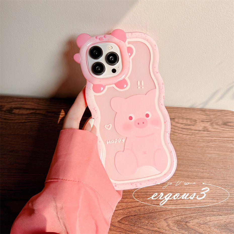 Ốp Điện Thoại Họa Tiết Chú Heo Hồng Hoạt Hình Cho iPhone 14 13 12 11 Pro Max 8 7 Plus X Xs SE2020 Xr Xs Max 6 6s Plus
