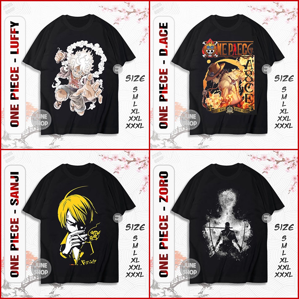 Áo thun One Piece, Áo phông Anime in hình Luffy, ACE, Sanji, Zoro siêu ngầu, giá rẻ nhất