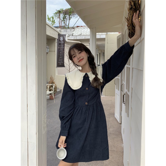 Đầm Cổ Búp Bê Phong Cách Pháp Thanh Lịch Cho Nữ