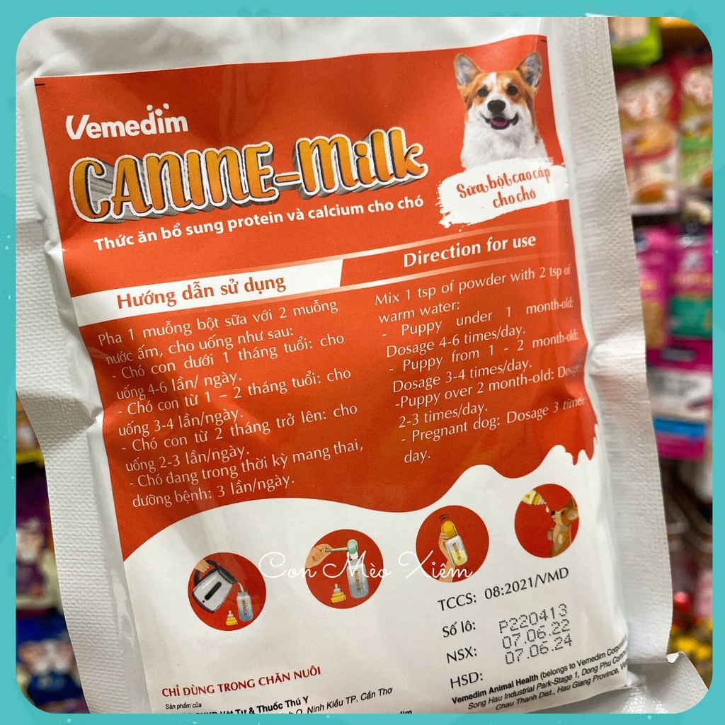 Sữa cho chó Vemedim canine milk 100g dễ tiêu hoá, sữa bột dinh dưỡng cún con sơ sinh Con Mèo Xiêm