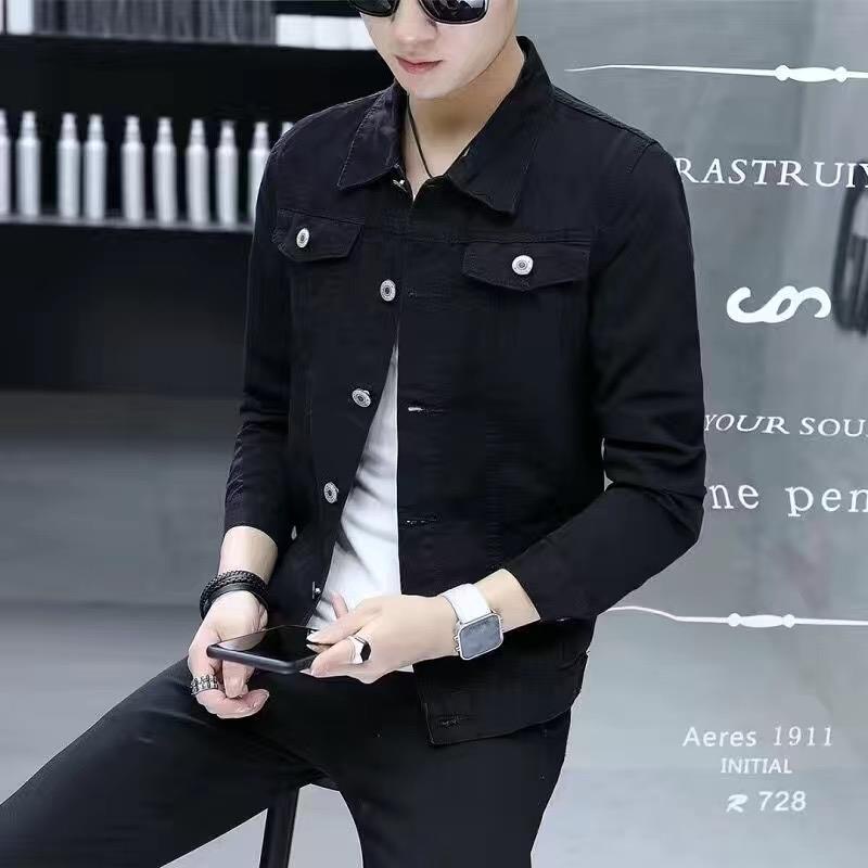 Áo Khoác Jean Dáng Ôm Thời Trang Mùa Thu Dành Cho Nam Size Lớn lelaki