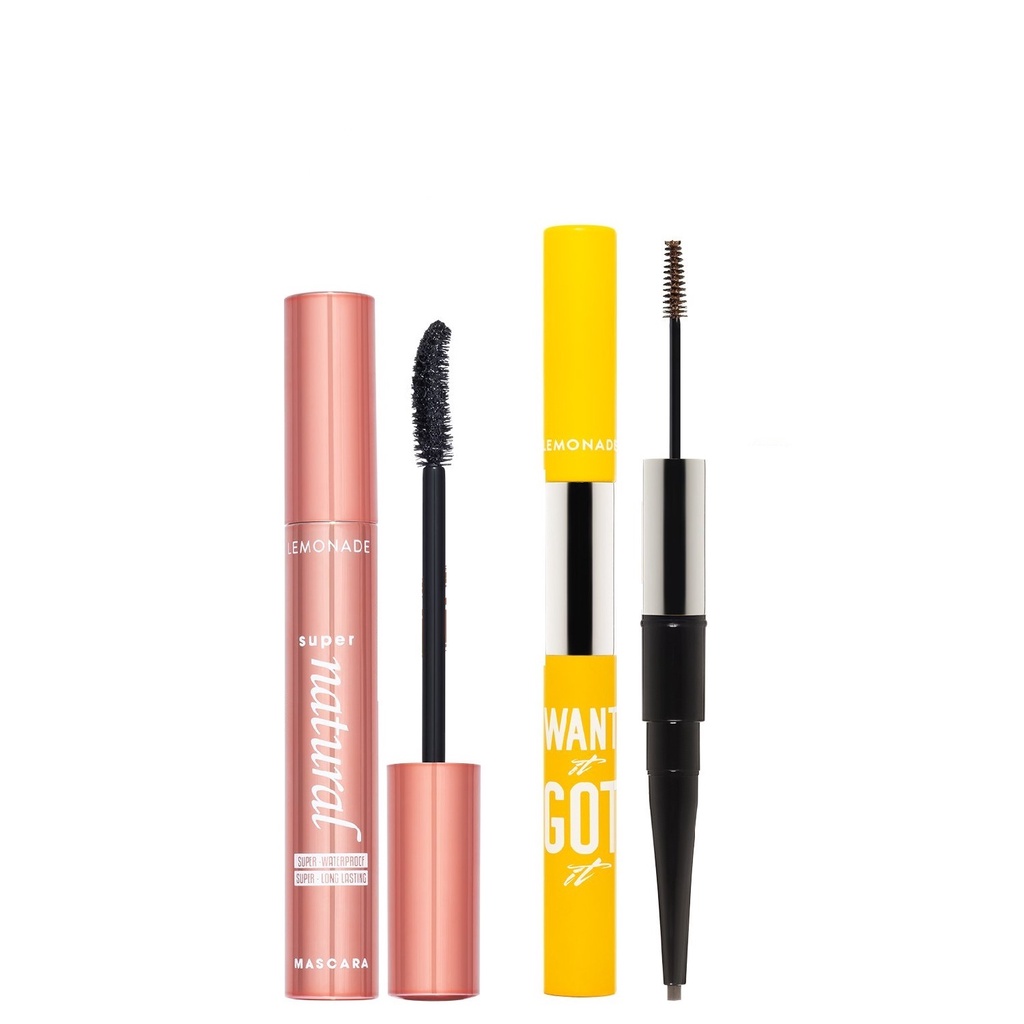 Combo Lemonade Mascara SuperNatural 7.5g và chì kẻ mày 2 đầu Want It Got It 2.75g