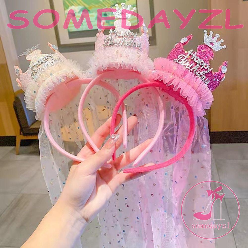 Băng Đô Vải Lưới Đính Kim Tuyến Lấp Lánh Dễ Thương Cho Bé Gái