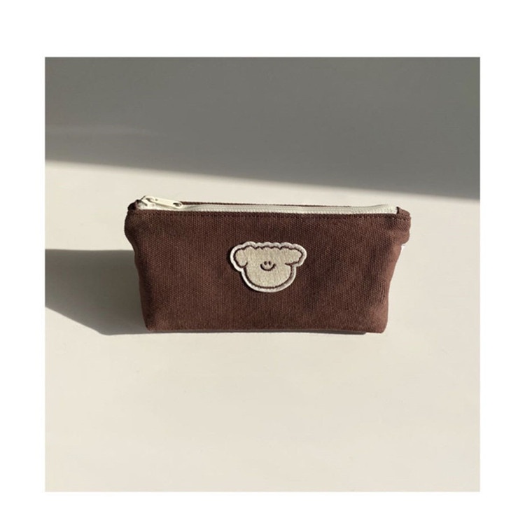 Túi Đựng Bút Bằng Vải Canvas In Hình Chó Mèo Dễ Thương hộp bút to