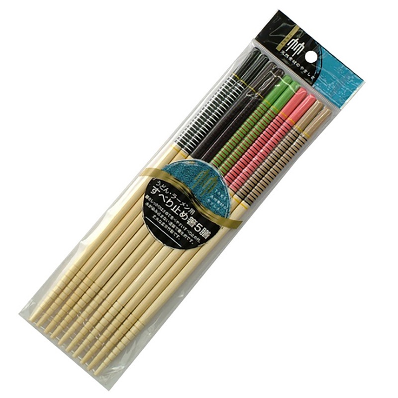 Set 5 đôi đũa tre Maruki hàng nhập từ Nhật Bản màu sắc 22.5cm đầu đũa chống trượt, gắp đồ ăn dễ dàng