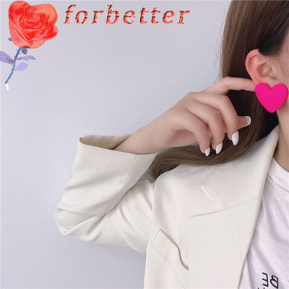 Khuyên Tai Acrylic Hình Trái Tim Nhiều Màu Phong Cách Hàn Quốc Cho Nữ