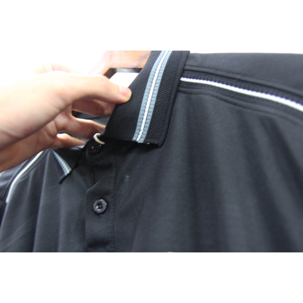 Áo polo Arsenal đen logo vàng kim 2022-2023