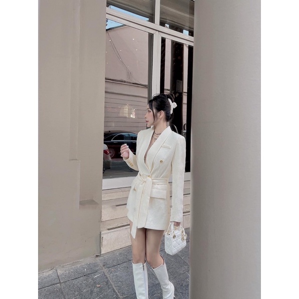 Áo Vest Dạ Cúc Vàng