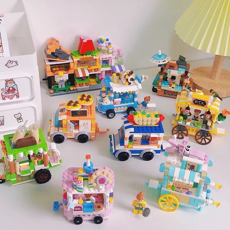 Đồ chơi lắp ráp mô hình lego mini, tòa nhà đường phố