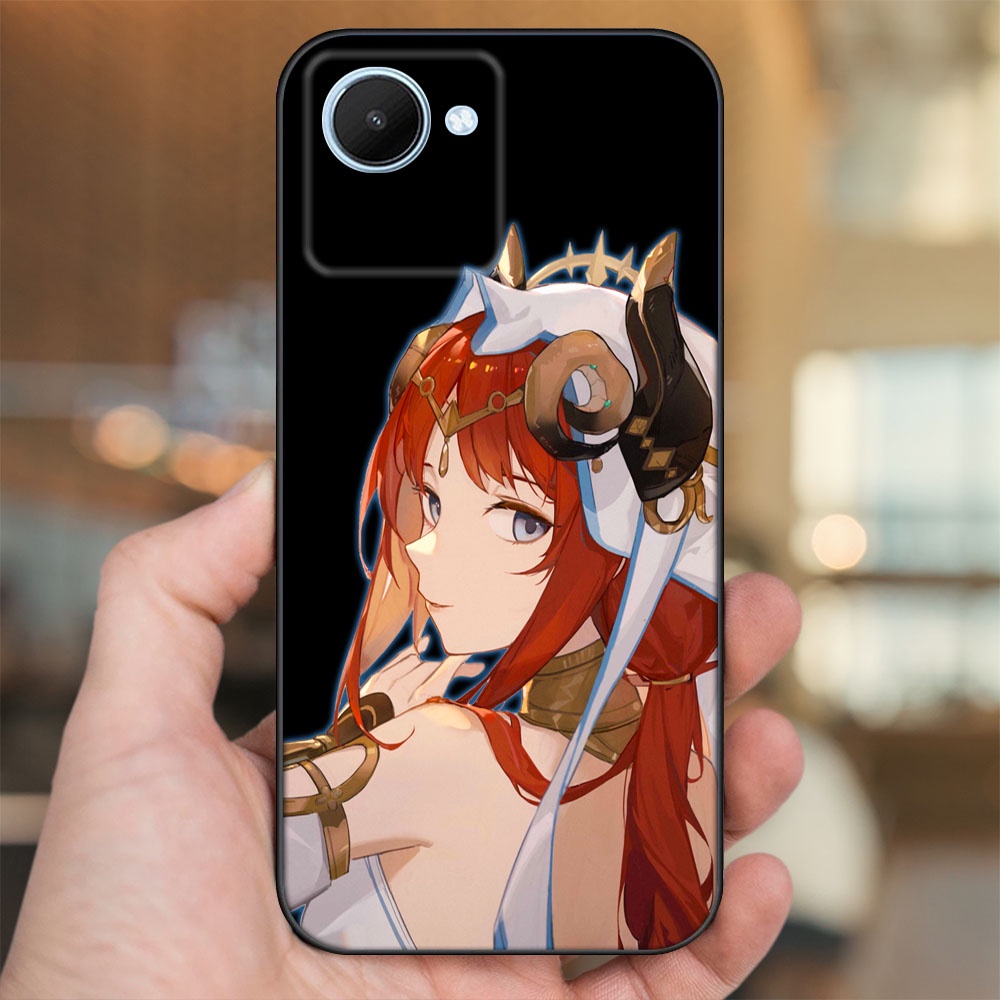 Ốp lưng Realme C30s viền đen in hình Nilou Genshin Impact