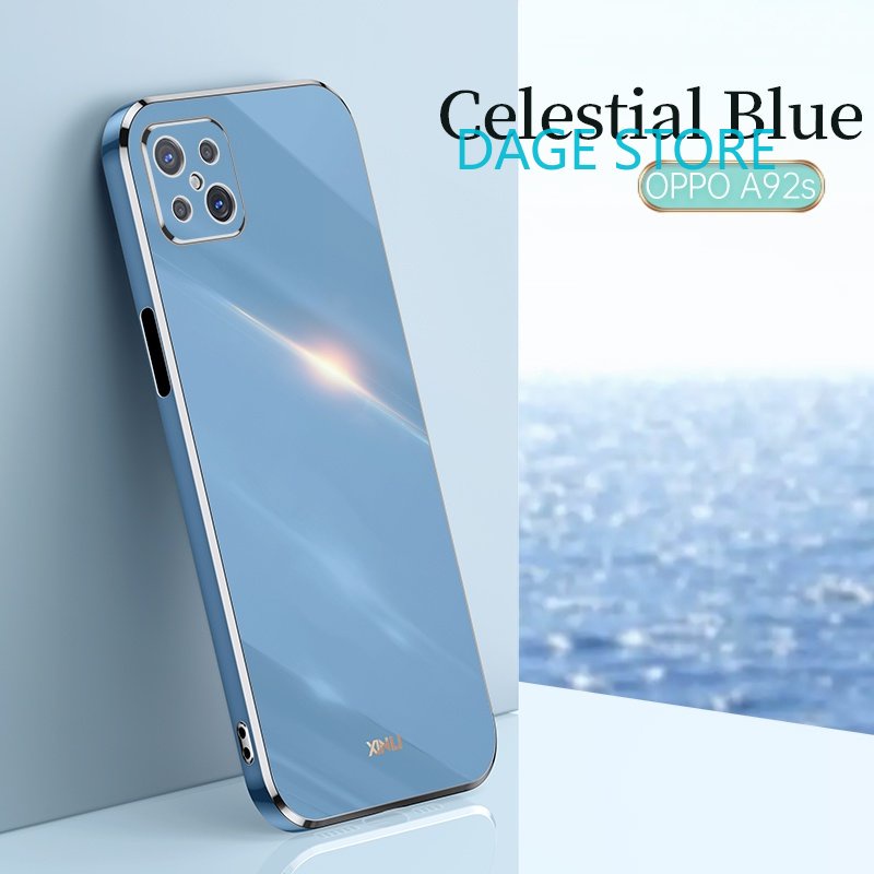 Ốp Điện Thoại Mềm Viền Thẳng Màu Trơn 6D Cho Oppo Reno4 Z 5G A92s