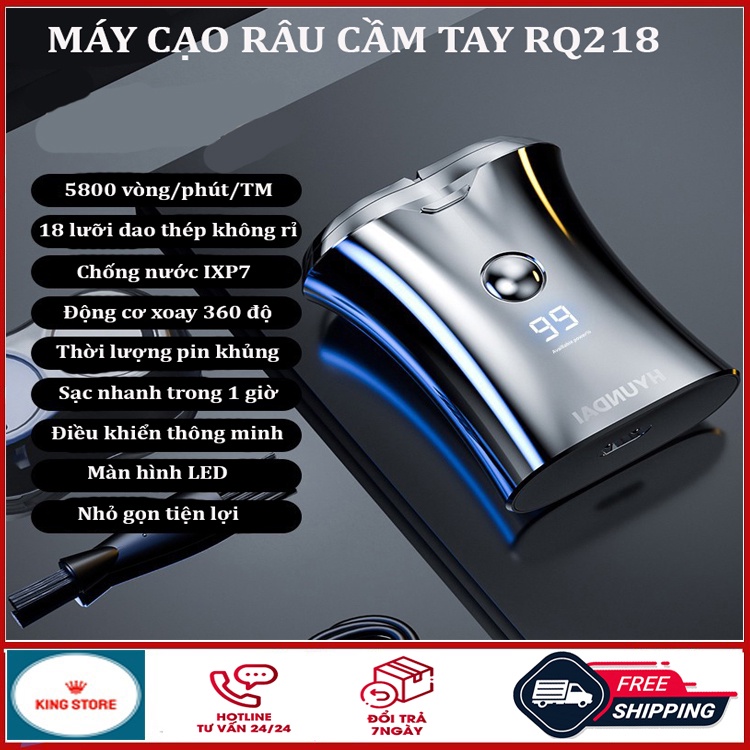 Máy cạo râu mini nam RQ218 công suất 5w, máy cạo râu đa năng, dao cạo râu điện chống nước tuyệt đối