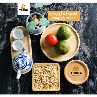 Khay gỗ decor đựng đồ ăn, trang trí, trưng bày, chụp ảnh, dĩa gỗ tần bì tròn, chữ nhật, vuông, oval
