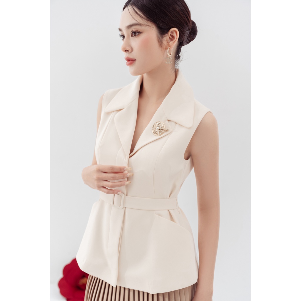 madebyChloé - Áo vest sát nách ôm eo kèm belt BAR JACKET GILE - Thiết kế cao cấp