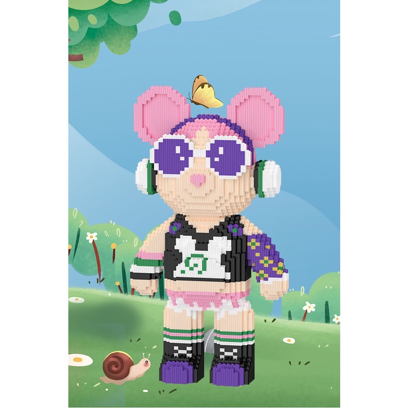 Le.go Gấu Bearbrick 45cm - 47cm  ô chữ jinx ironman Đồ chơi Xếp hình lắp ráp mô hình cỡ lớn bear brick