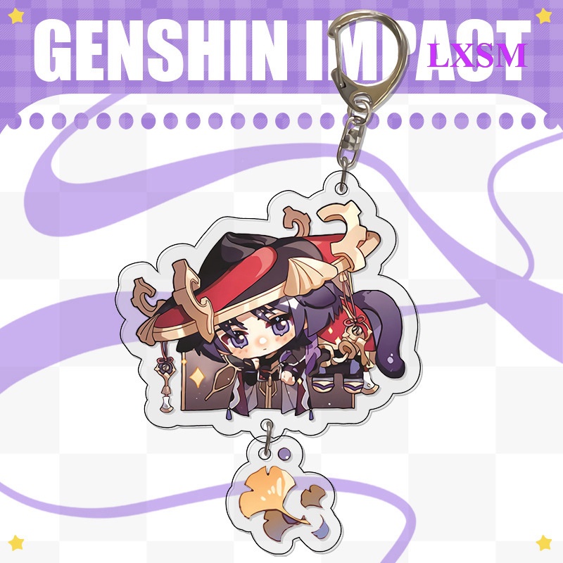 Lxsm Móc Khóa Acrylic Hình Anime Genshin Va Chạm Zhongli Diluc Venti Paimon Thời Trang Làm Quà Tặng Cho Người Hâm Mộ Bán Sỉ