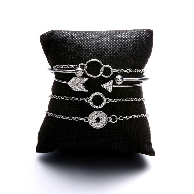 Set 5 Vòng Tay Hợp Kim Nhiều Lớp Thời Trang Cho Nữ