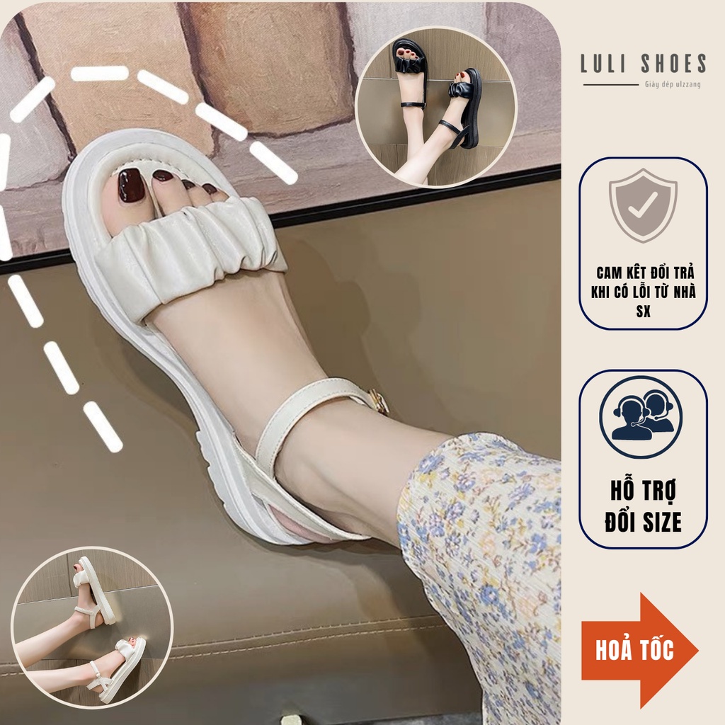 Sandal giày xăng đan nữ nhúng bèo tiểu thư quai hậu đi học đi làm siêu xinh