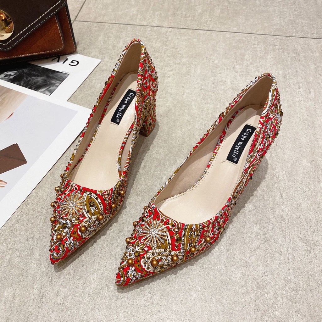 Giày Cao Gót 4.5Cm 6.5Cm 9Cm Mũi Nhọn Thiết Kế Quyến Rũ Thoải Mái