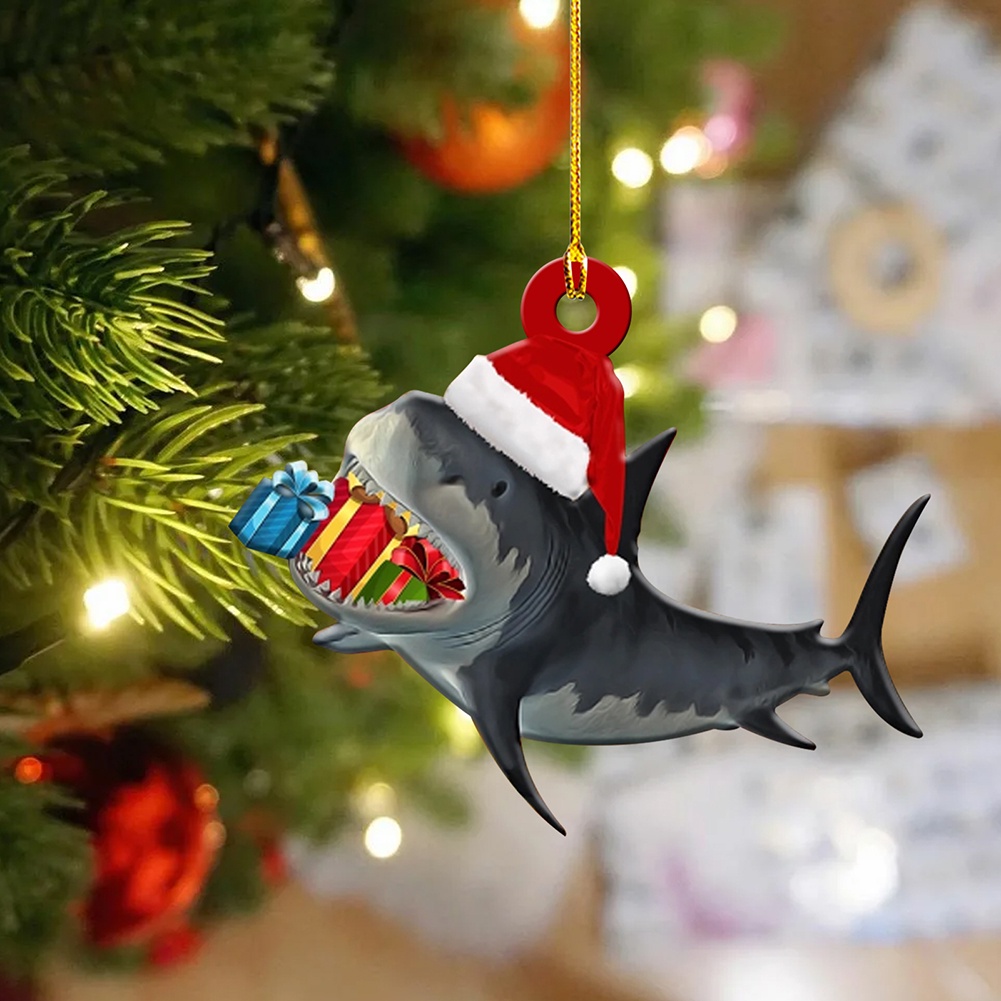 Trang trí cây thông Noel Mặt dây chuyền cá mập Giáng sinh đáng yêu Trang trí cây thông Noel bán chạy nhất Trang trí ngày lễ Cây Giáng sinh thủ công Xu hướng Quà tặng Giáng sinh độc đáo