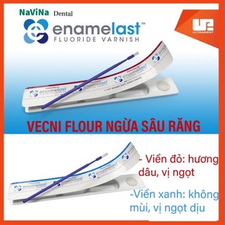 Vecni flour viền đỏ/viền xanh, gel bôi enamelast ngừa sâu răng cho trẻ em