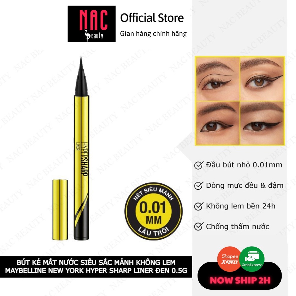 Bút Kẻ Mắt Nước Maybelline Nét Mảnh Hyper Sharp Laser Eyeliner 0.5g