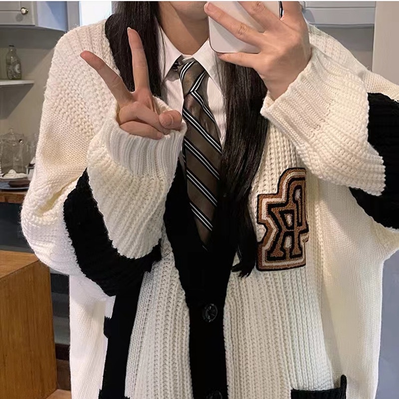 Áo Khoác Cardigan Dệt Kim Ngắn Dáng Rộng Phong Cách Retro Thời Trang Mùa Thu 2022 Mới Dành Cho Nữ