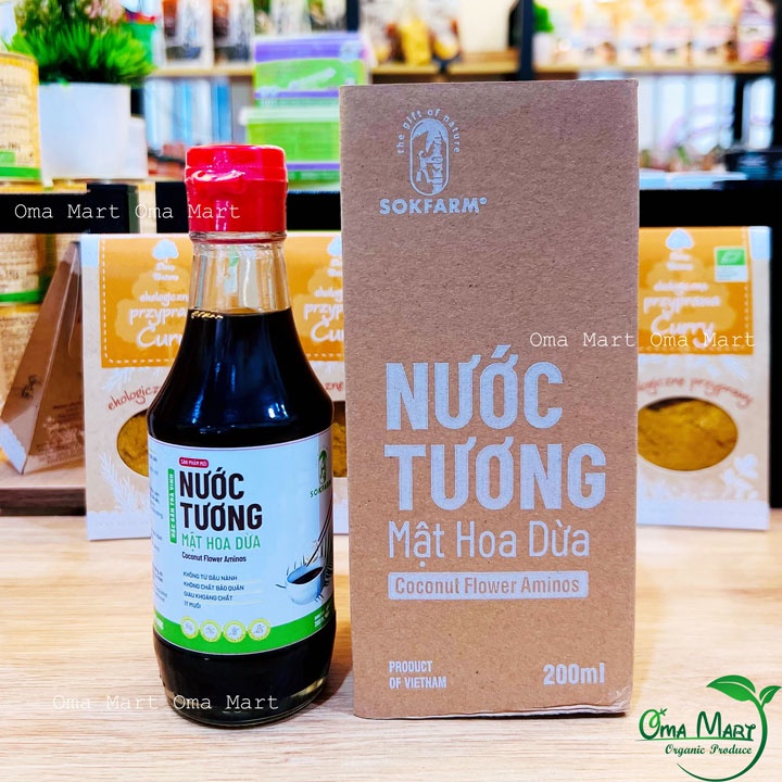 Nước tương mật hoa dừa (không đậu nành) Sokfarm 200ml