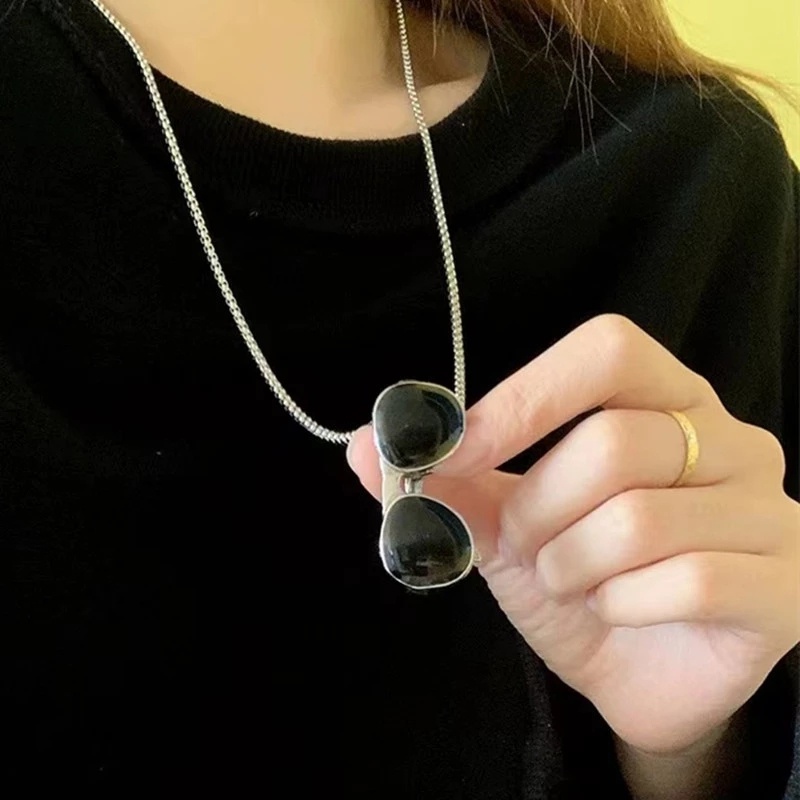 Vòng cổ Mặt Kính Mát Không Phai Phong Cách Punk Cá Tính