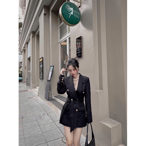 ÁO VEST DẠ KÈM ĐAI HOT