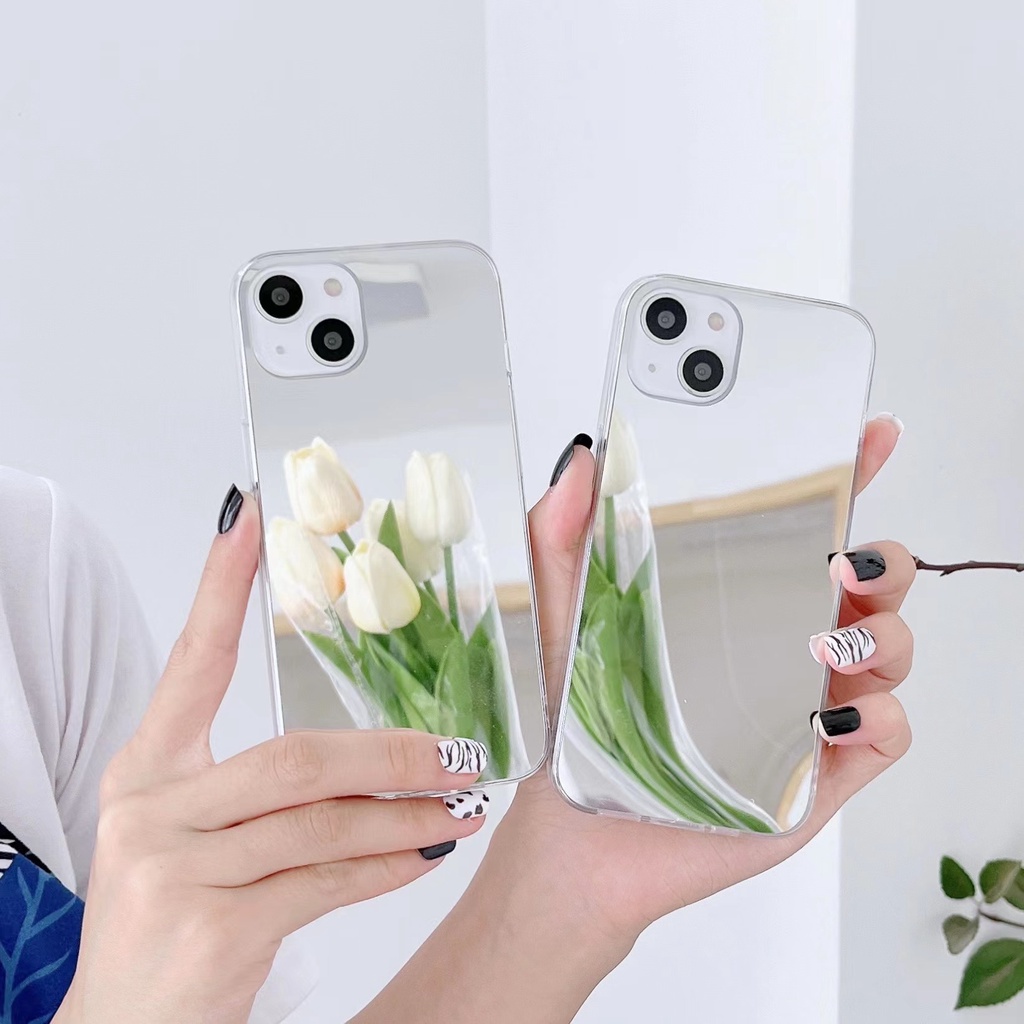 Ốp Điện Thoại Tráng Gương Chống Sốc Thời Trang Cho iPhone 13 / 12 / 11 / X / 8 / 7P