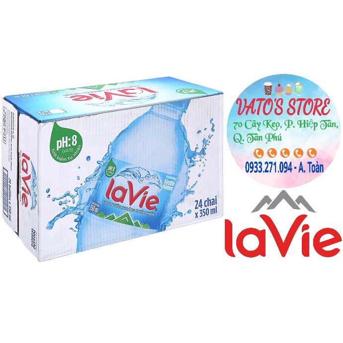 Thùng 24 chai Nước khoáng LAVIE 350ml / Lốc 6 chai Nước suối LA VIE khoáng 350ml