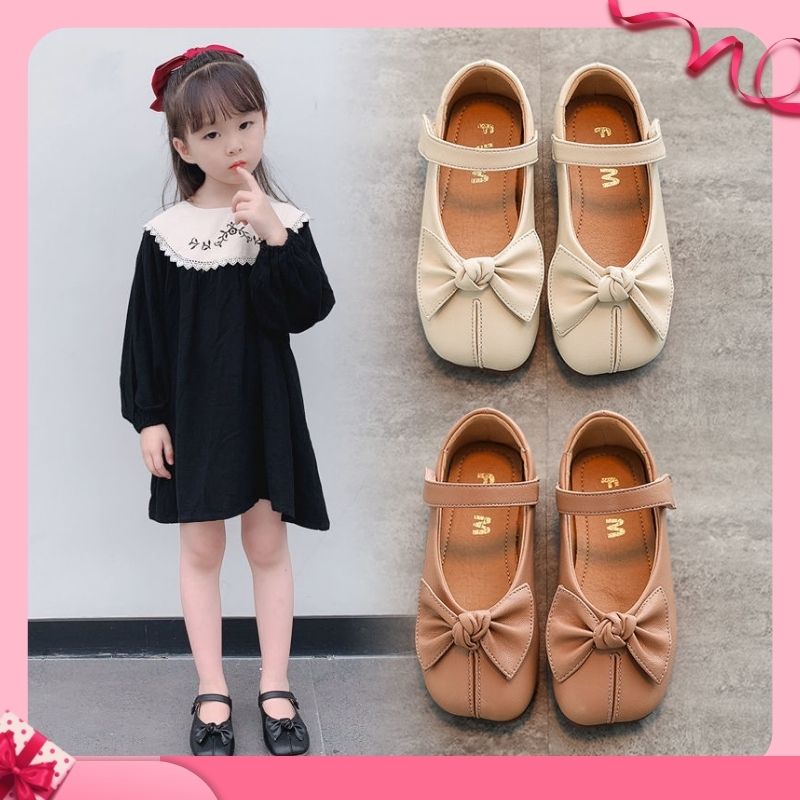 Giày Búp Bê Da Đế Mềm Chống Trượt Thời Trang Xuân Thu Cho Bé Gái