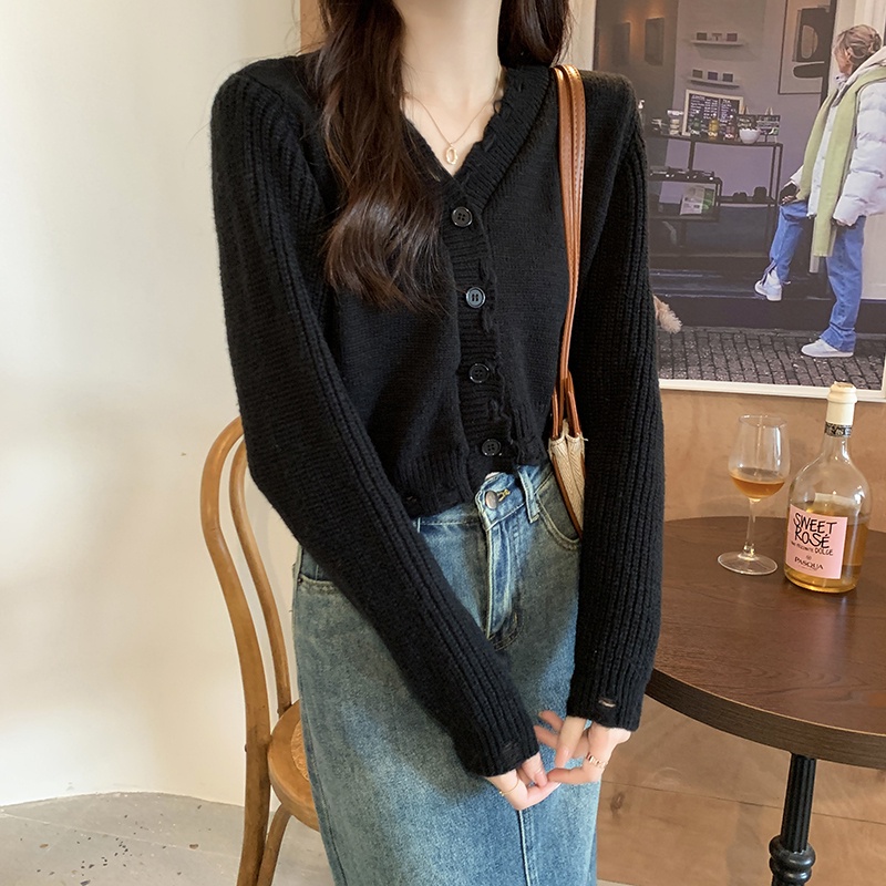 Áo Khoác cardigan Dệt Kim Cổ Chữ V Thiết Kế Mới Thời Trang Mùa Thu Đông Dành