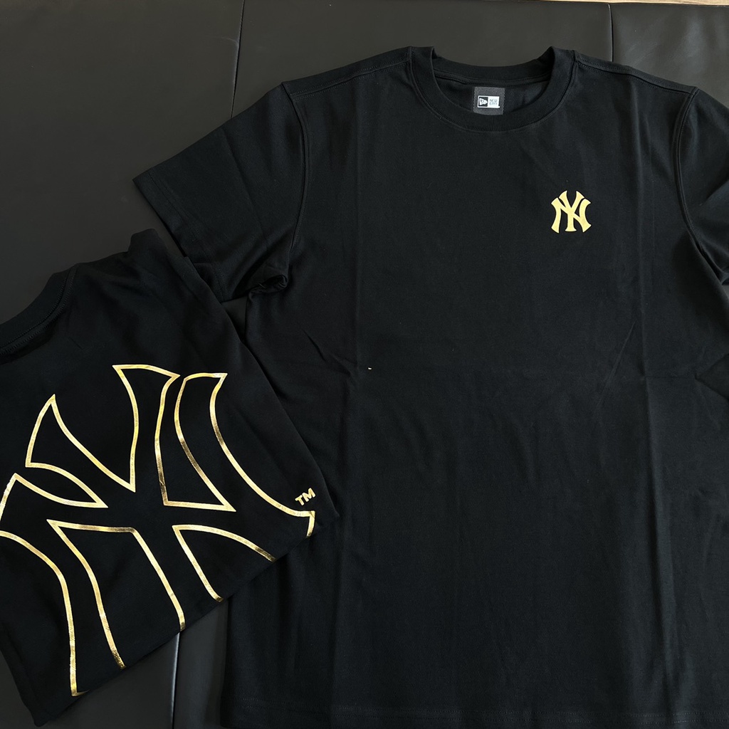 [CHÍNH HÃNG] ÁO THUN NEW ERA - NY viền gold logo basic *Đen* - Code: 12360543