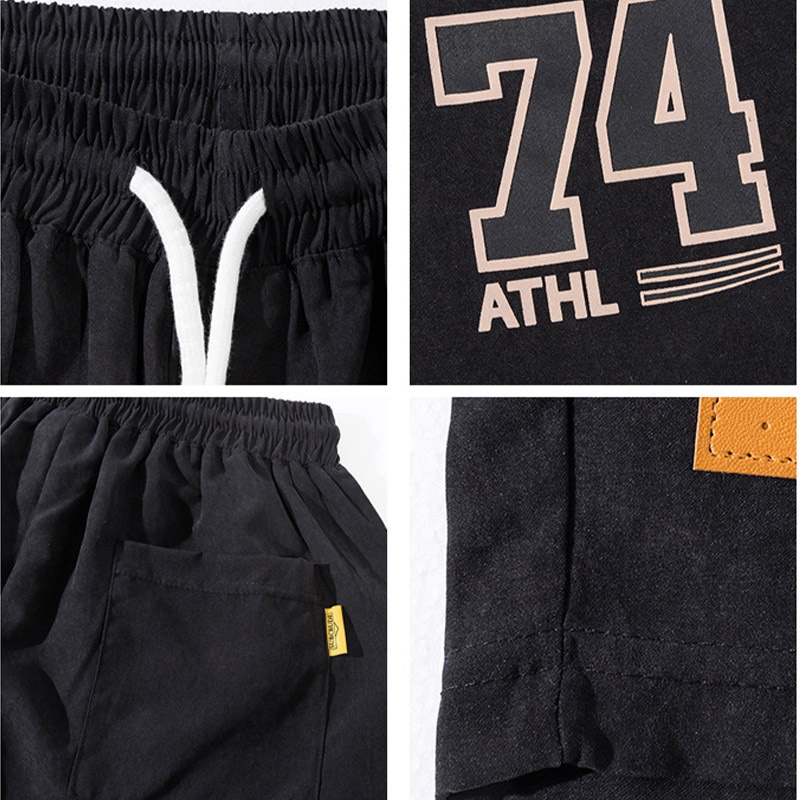 Quần Short Thể Thao Ống Rộng In Họa Tiết Phong Cách Hiphop Đường Phố Cho Nam