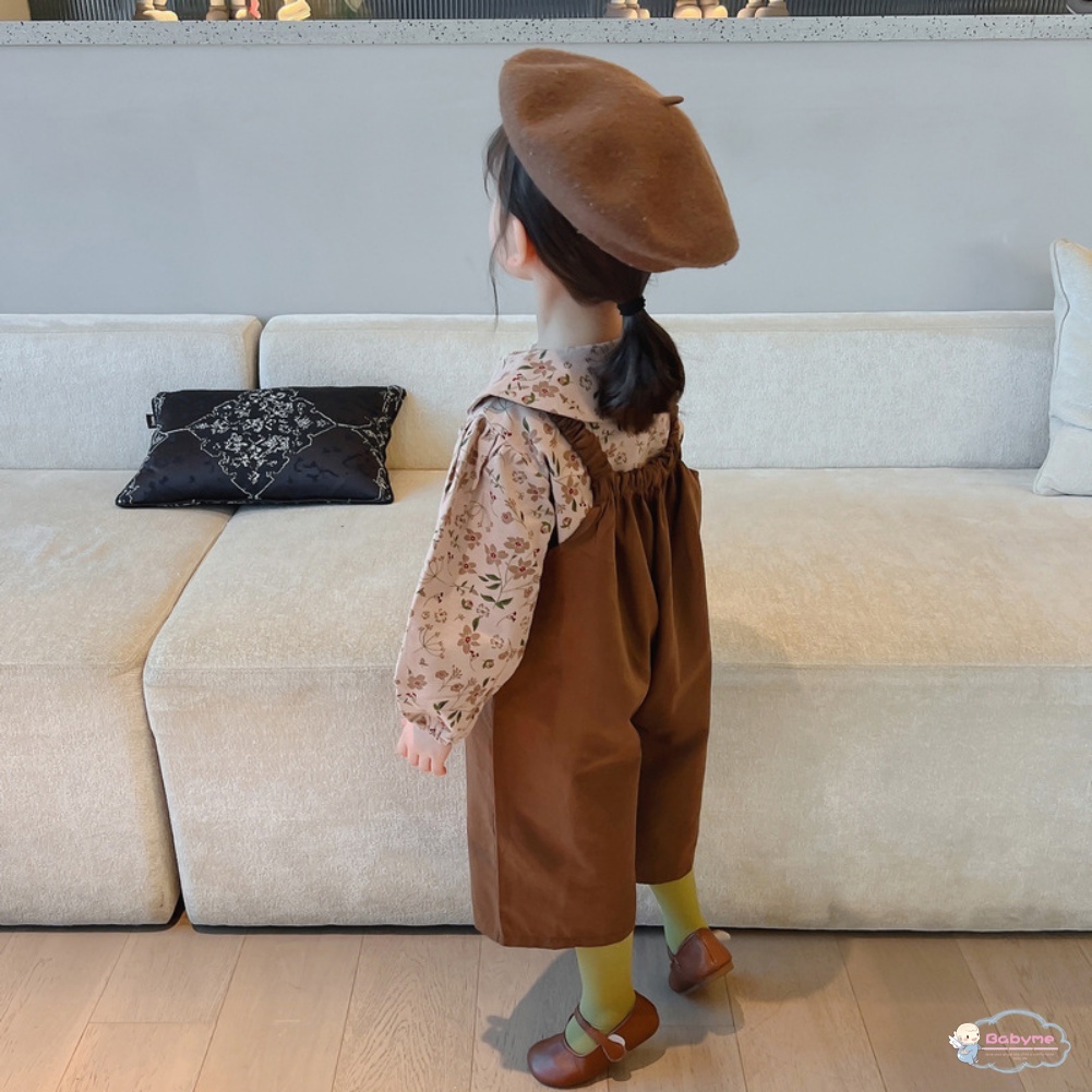 Bộ 2 Món Đầm Hoa + Quần Cổ Búp Bê Thoải Mái Dễ Thương Cho Bé Gái