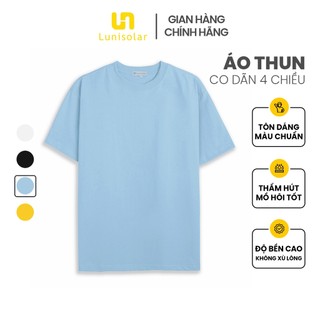 Áo Thun Trơn Tay Ngắn Lunisolar Cao Cấp Co Giãn 4 Chiều (Form Suông) - Xanh Pastel