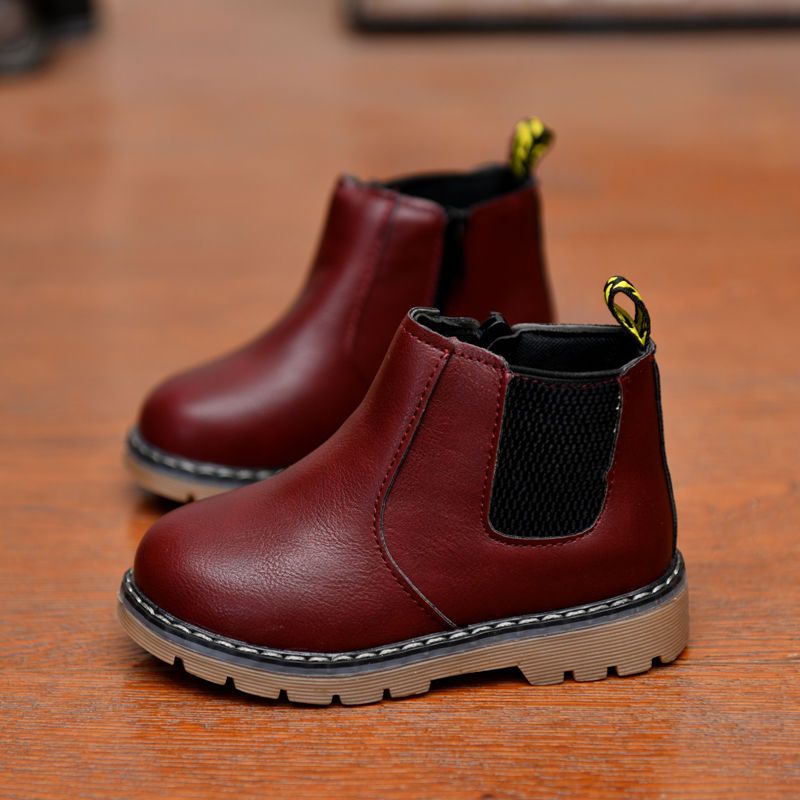 Giày Bốt Martin Da Cổ Thấp Lót Cotton Kiểu Hàn Quốc Thời Trang 2022 Cho Bé