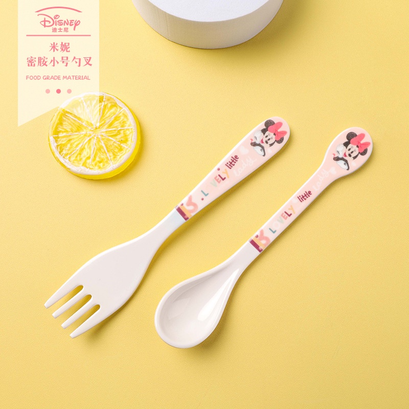 Bộ Muỗng Nĩa Cỡ Nhỏ Bằng Melamine In Hoạt Hình Disney Dễ Thương Cho Bé