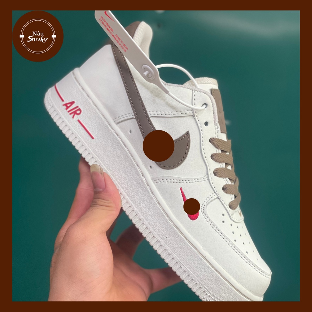Giày thể thao nam nữ Nike vệt nâu- Giày Air Force 1- Nike vệt nâu giá rẻ, phong cách soft boy .