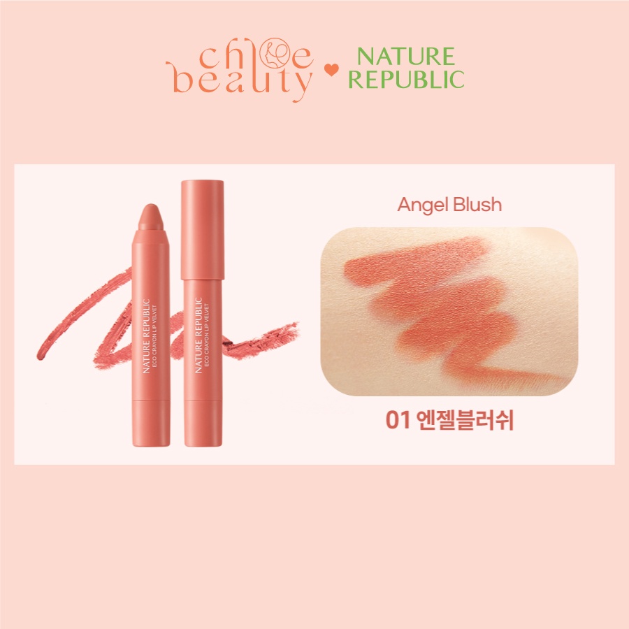 Son sáp mềm mướt như nhung NATURE REPUBLIC Eco Crayon Lip Velvet 2.8g