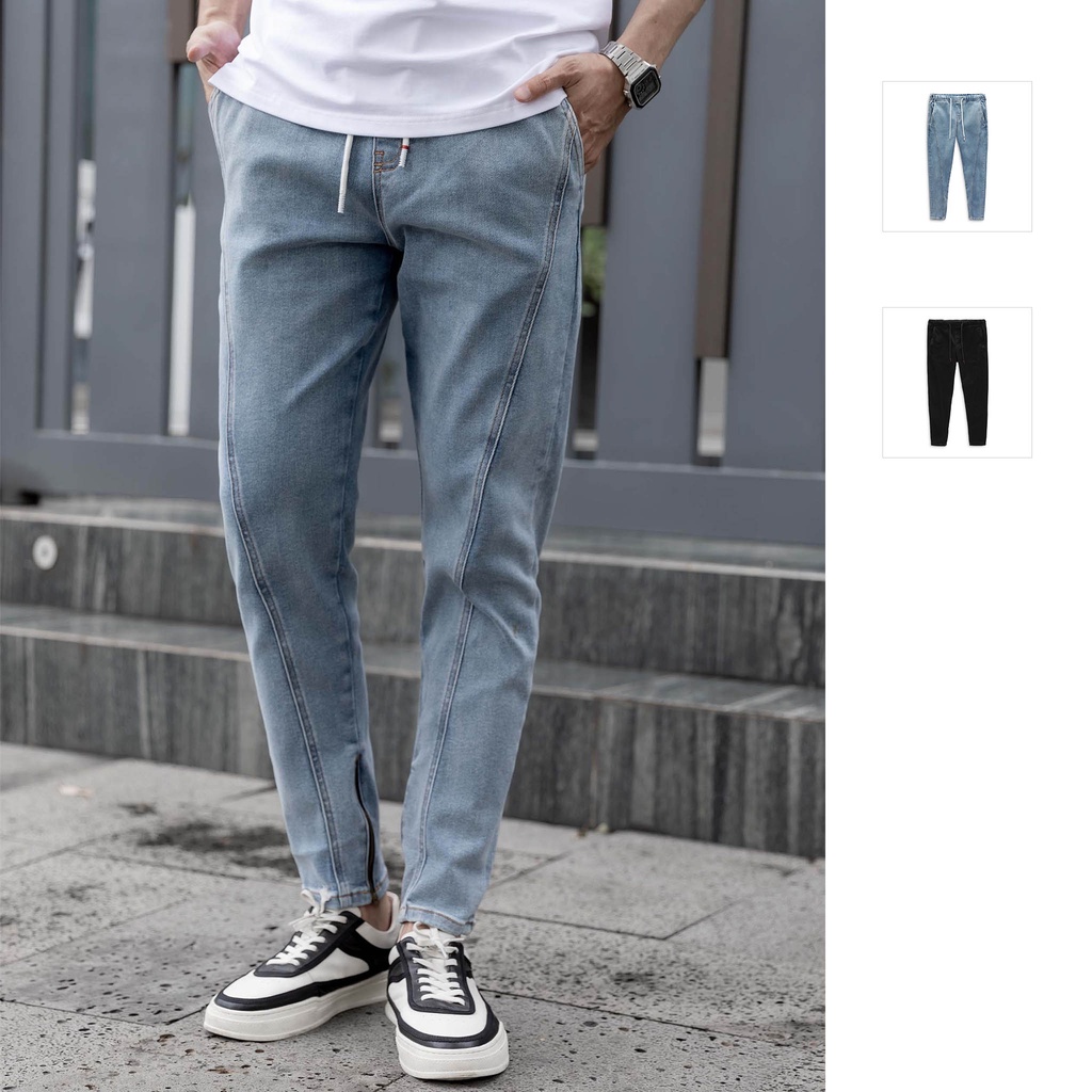 Quần Jean Nam SlimFit Elas Zipper , Chất Vải Cotton Pha Spandex Thoải Mái , QJ004197 , SOMEHOW