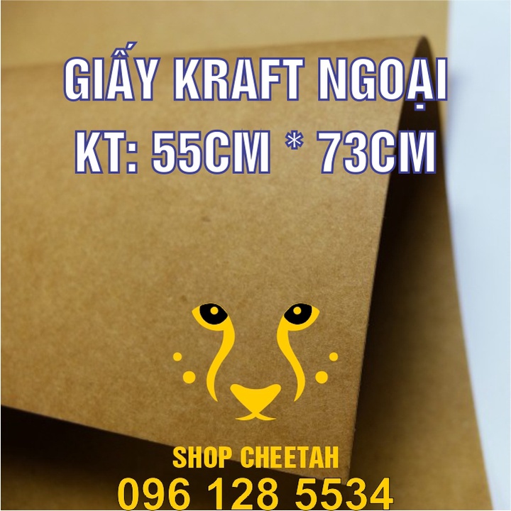 200 tờ Giấy Kraft màu da bò KT: 73cm x 55cm – Giấy ngoại – Chống thấm nước – Dai chắc – Dùng đóng bọc sản phẩm hàng hóa