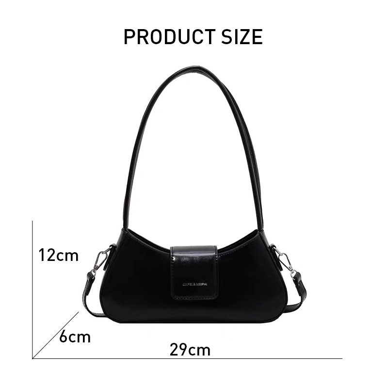 Mischa Túi Đeo Vai Bằng Da PU Màu Trơn Thiết Kế Đơn Giản Nhỏ Gọn Thời Trang
